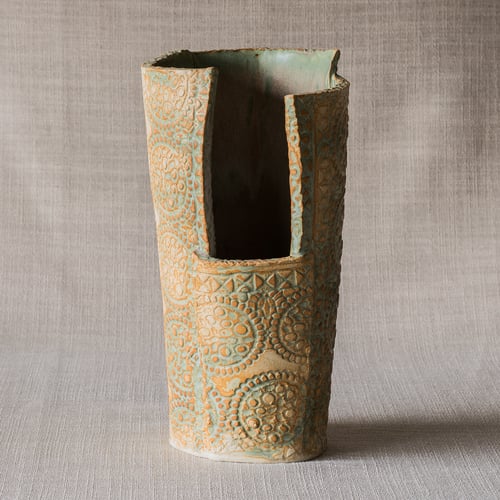 Image of TEXTURE RUSTIC GREEN VASE