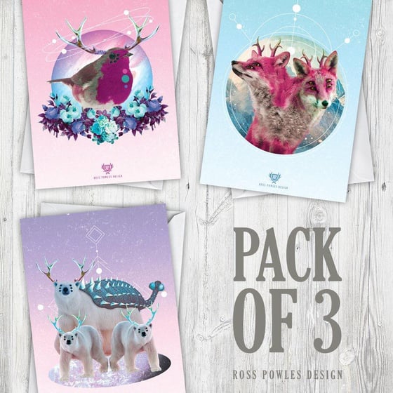 Image of 3 Fantastic Christmas Beasts Cards