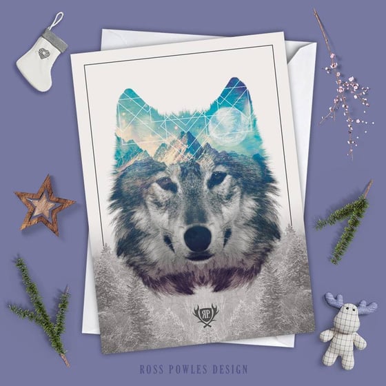 Image of Wolf Christmas Card