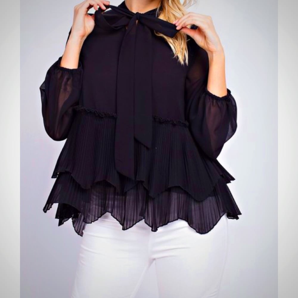 Image of MADISON Tie Front Blouse