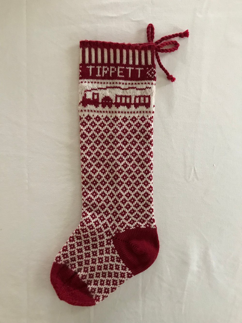 Image of Train Christmas Stocking (two color)