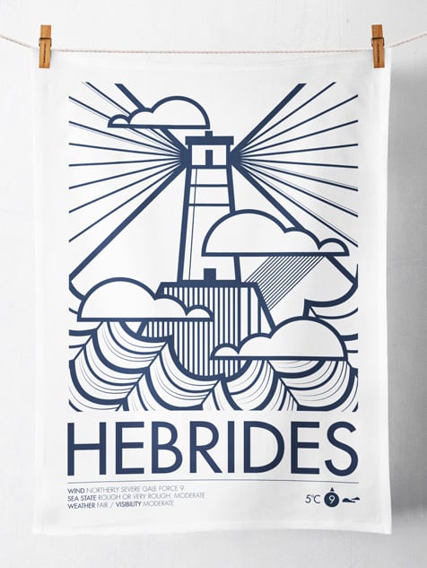 Image of Hebrides / Shipping Forecast Tea Towel