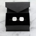 Personalised Cushion Sterling Silver Cufflinks
