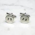 Personalised Disc Sterling Silver Cufflinks