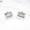 Personalised Round Sterling Silver Cufflinks
