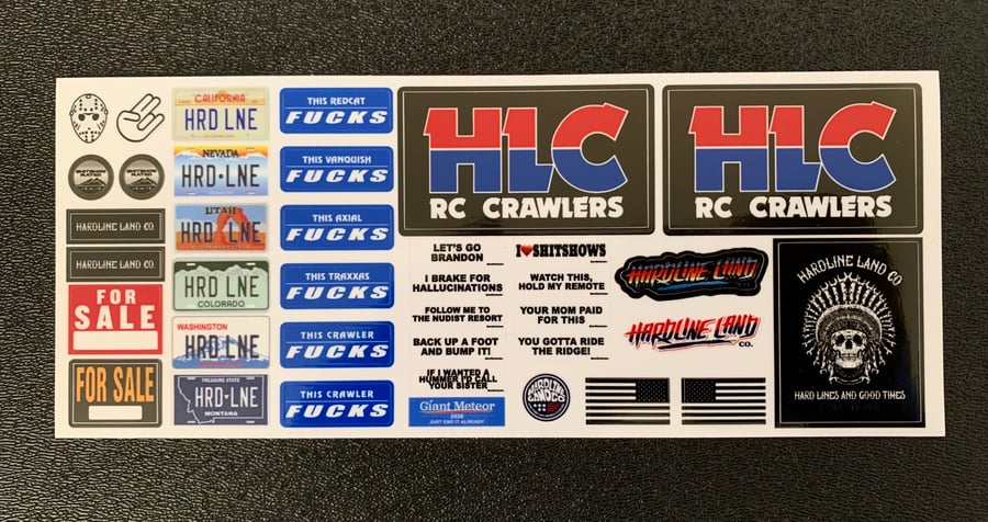 Image of 2022 HLC RC CRAWLER SCALE STICKER SHEET