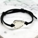 Personalised Guitar pick sterling silver leather bracelet