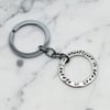 Courage Breeds Confidence sterling silver Circle key ring