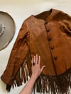 late 1960s handcrafted leather fringe jacket