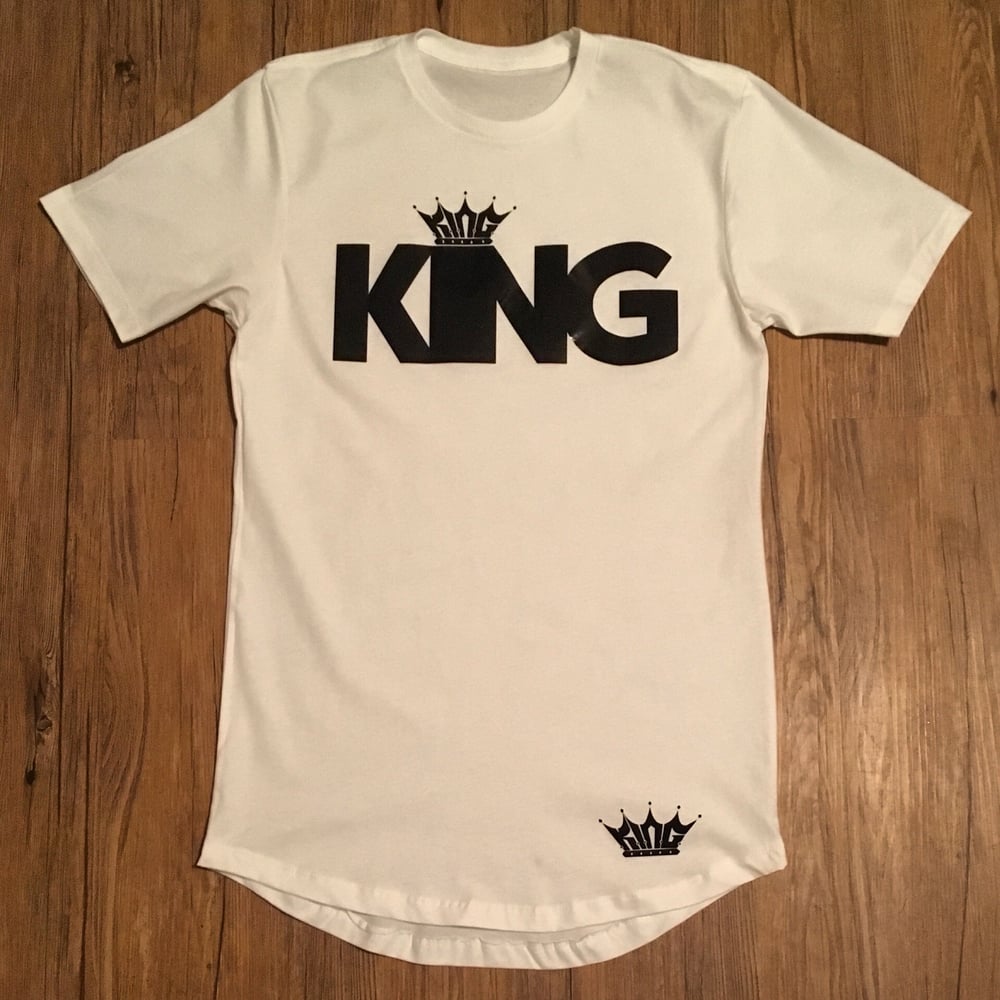 Image of BLACK Elongated new K.I.N.G logo TEE