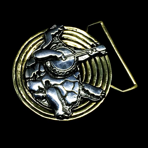 Image of Terrapin Turtle Belt Buckle Cast in Yellow Brass and Sterling Silver
