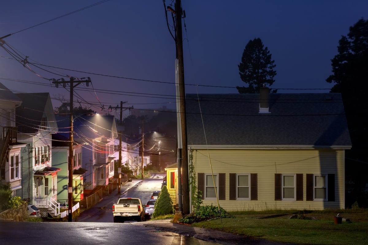 Image of OAK STREET, GLOUCESTER, MA. DAWN.