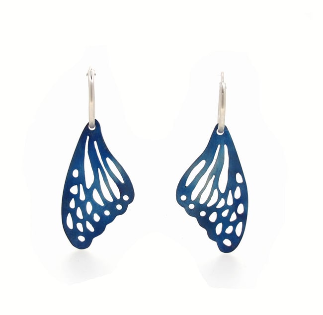 {NEW} Springtime Butterfly Wing Hoop Earrings