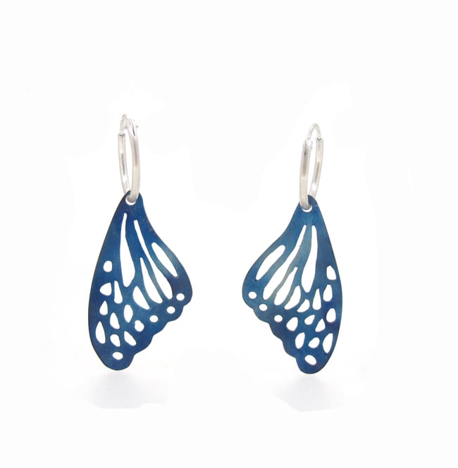 {NEW} Springtime Butterfly Wing Hoop Earrings