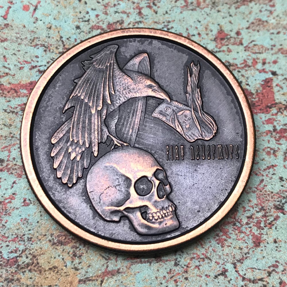 Image of Fiat Nevermore 1oz Copper Challenge Coin