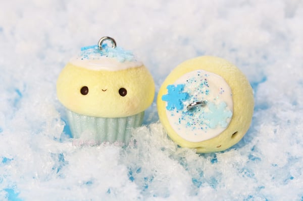 Image of Frosty Cupcake Polymer Clay Charm