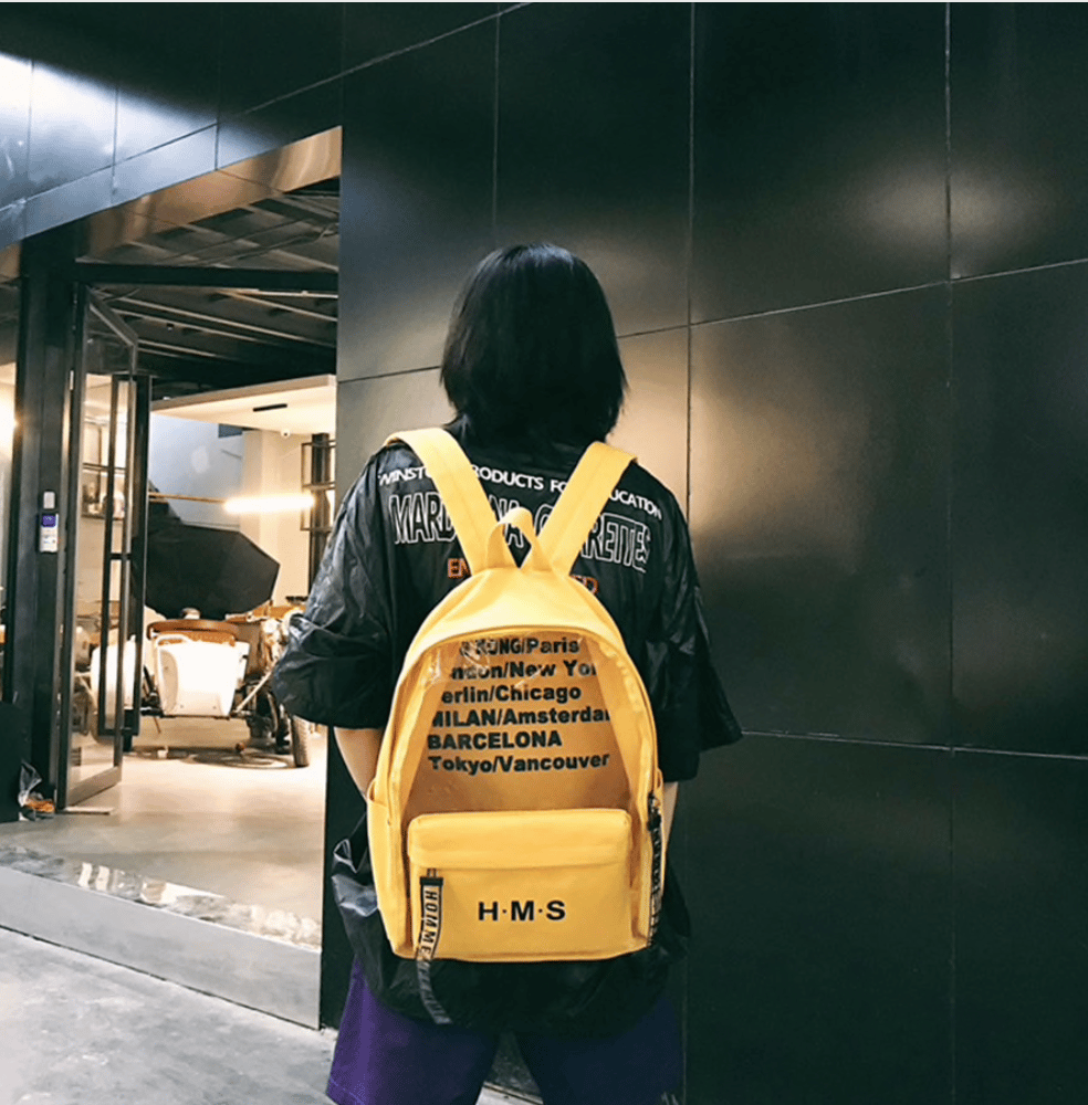 Image of Clear Backpack H.M.S. White / Yellow / Black