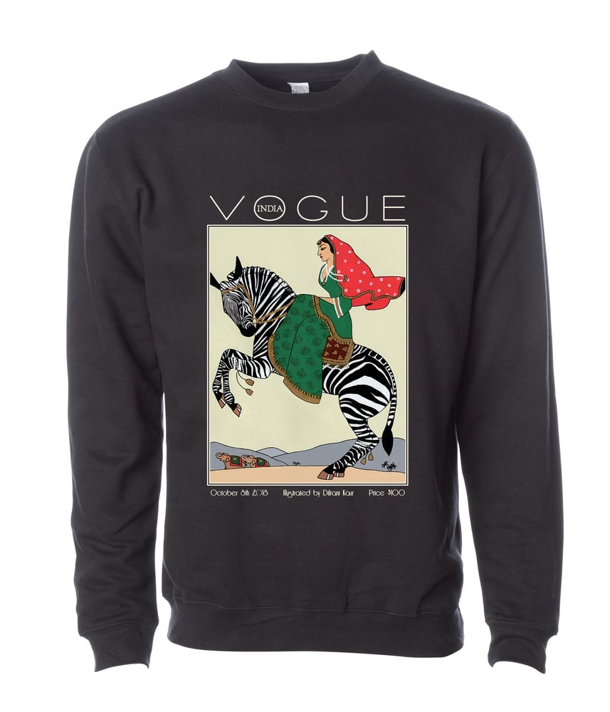 Image of Rani on a Zebra - UNISEX SWEATSHIRT