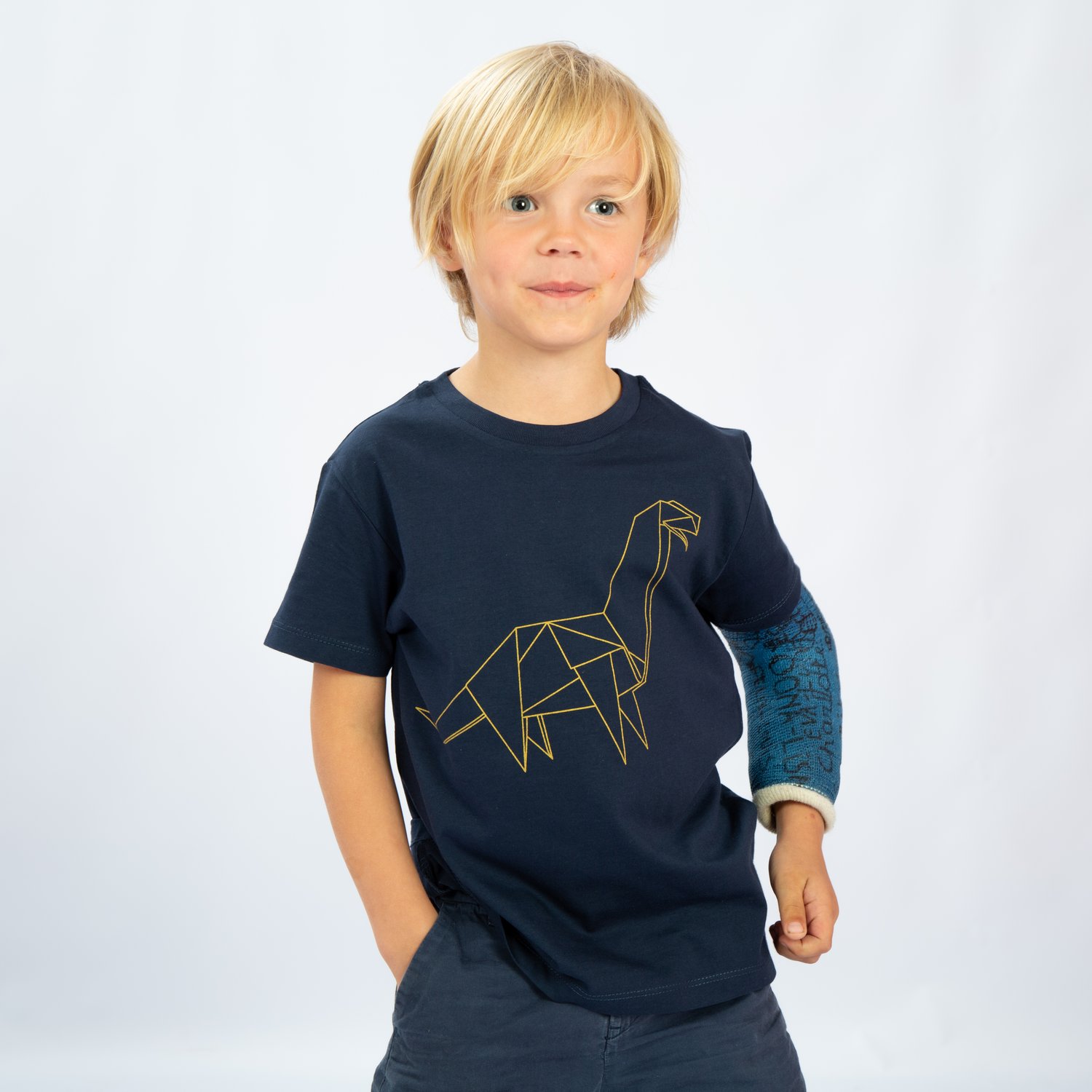 Image of T-SHIRT BOY short sleeve DINO navy