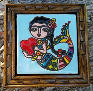 Image of Mini Frida Mermaid Coaster Tile