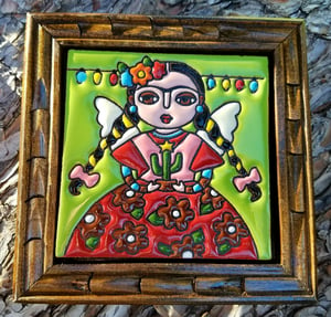 Image of Mini Frida Trenzas Coaster Tile