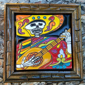 Image of Skull Guitar Coaster Tile