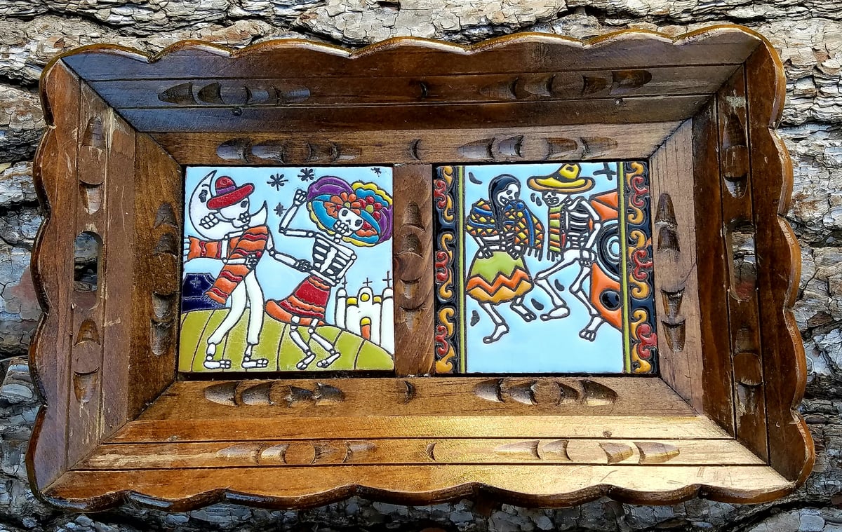 Image of Dancing Wooden Double Tray