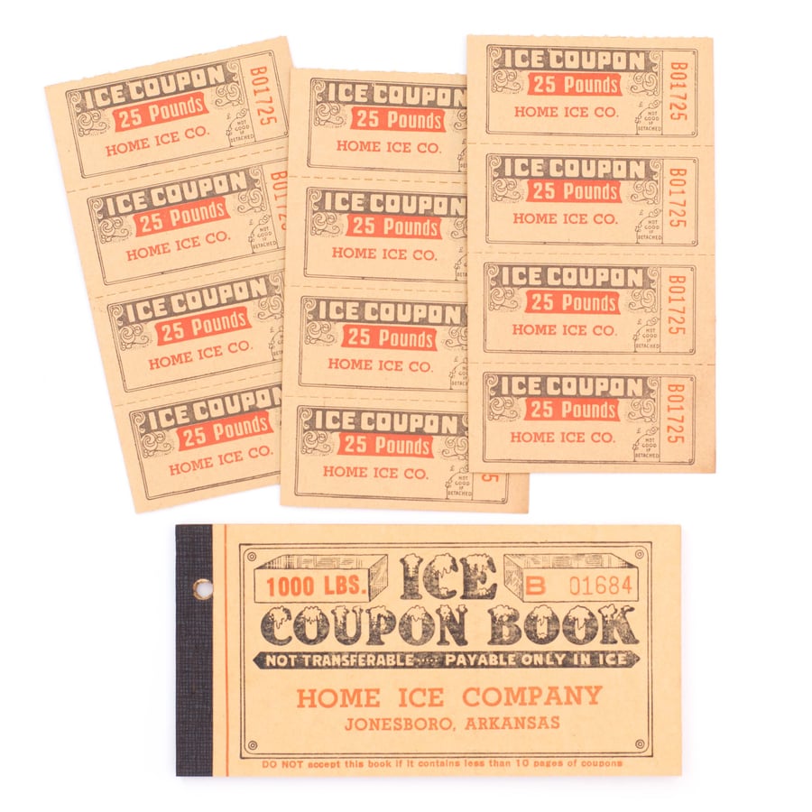 Image of 1950's Ice Coupon Ticket Booklet - Yellow