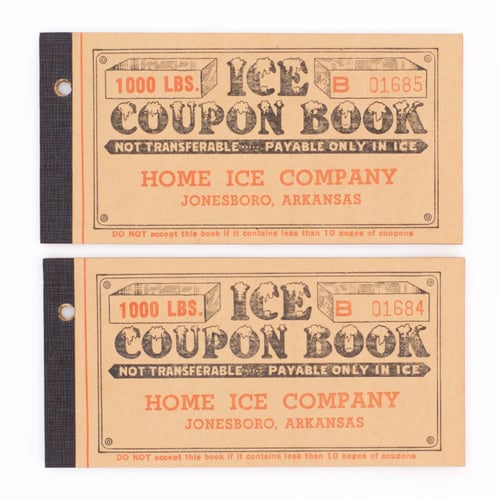 Image of 1950's Ice Coupon Ticket Booklet - Yellow
