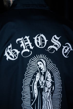 Image of Ghost House Coach Jacket - Black with White Print