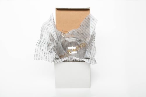 Image of "Be glad..." 7cm Christmas tree ball with gold inscription