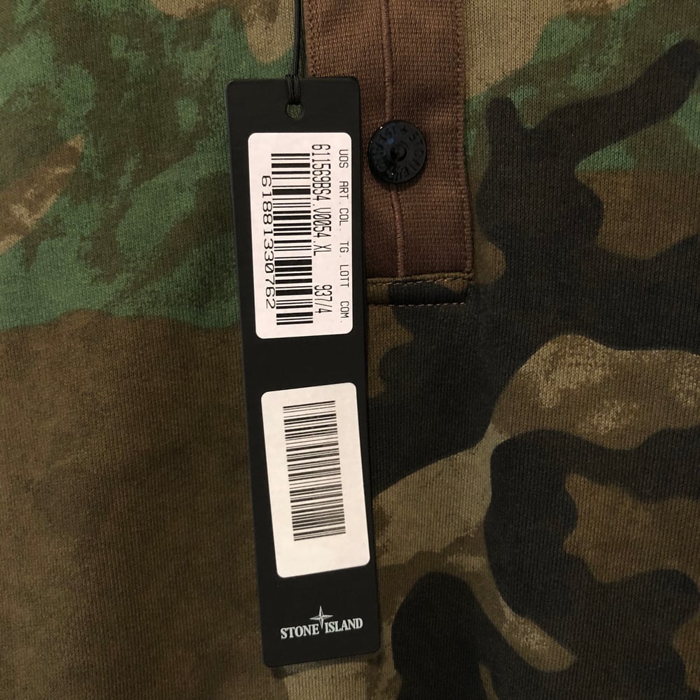 Image of Supreme x Stone Island Hooded Sweatshirt (Woodland Camo)