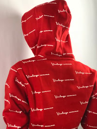 Image 2 of Red Vintage Comma All Over Hoodie