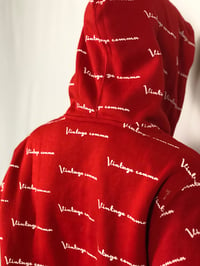 Image 3 of Red Vintage Comma All Over Hoodie