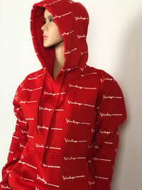 Image 4 of Red Vintage Comma All Over Hoodie