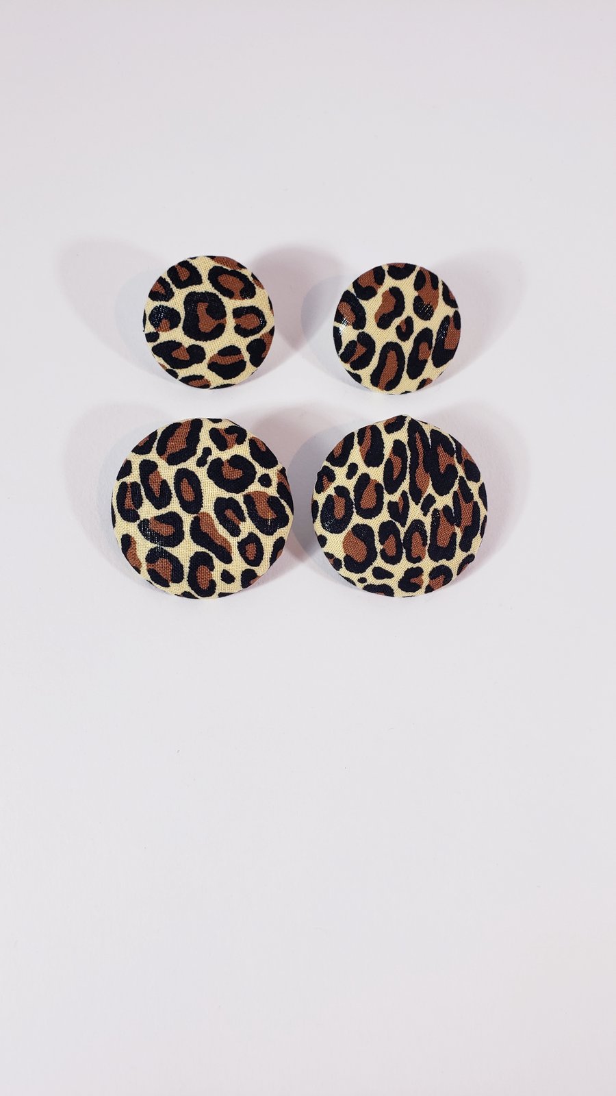 leopard button earrings