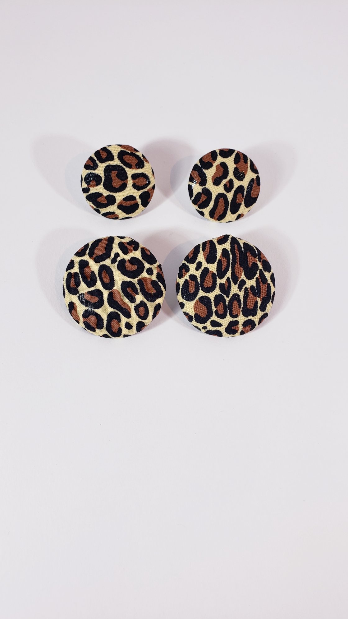 Image of Leopard Print Button Earrings