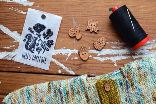 Image of "Woodland" Cherry Buttons by Hello Yarn Bee - Large