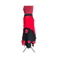 Image 2 of Asymmetric Patchwork Midi Skirt w/ Cuff Details