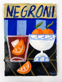 Negroni on cobalt blue & navy 