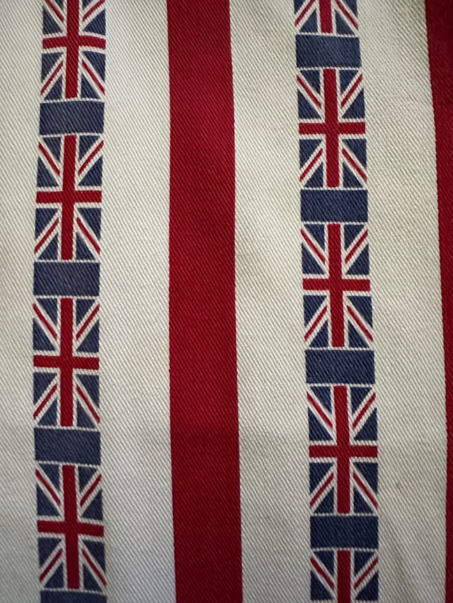 late 1960s union jack British lace up trousers 