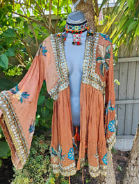 Image 13 of Sienna Glitter wrap dress -Beige