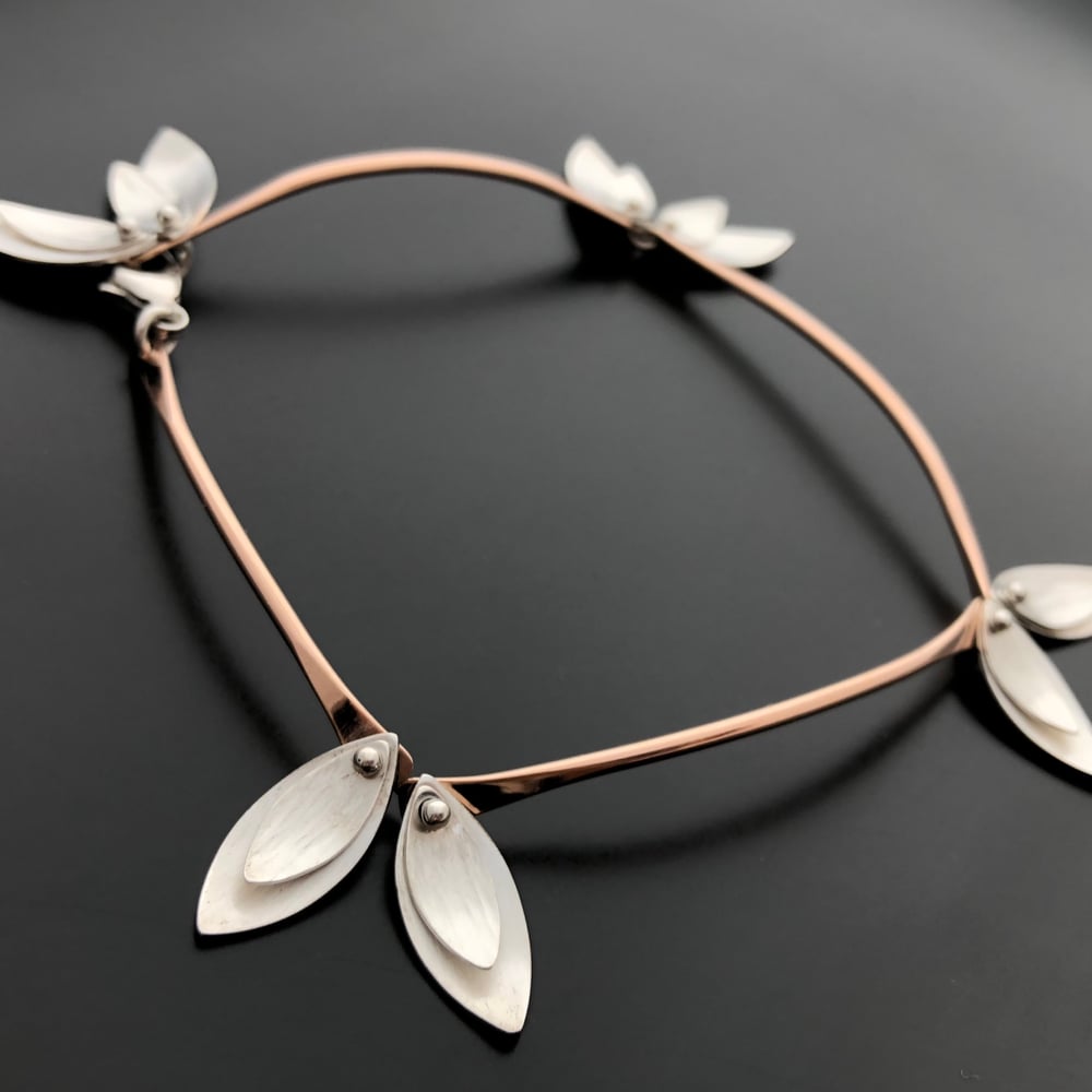 Image of Skinny Leaves Bracelet - Rose, Yellow or Sterling Silver