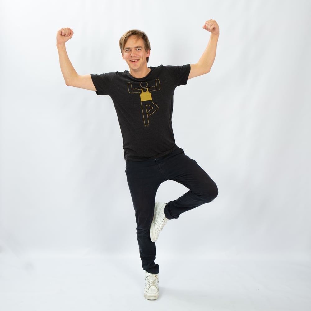 Image of T-SHIRT MAN short sleeve YOGA & STRENGTH dark grey