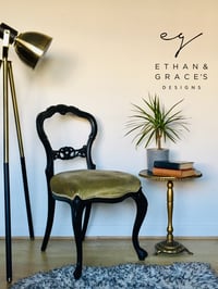 Image 1 of A black & green vintage chair 