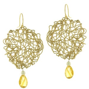Image of Atomic Circle Earring -14K gold fill with citrine drops