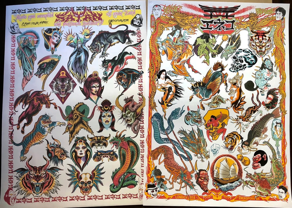 Image of The 2 Tattoo flash prints