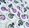 1" feminist pinback buttons