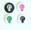 2.25" feminist power pinback buttons