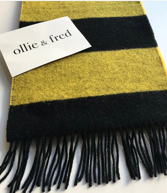 Image of LOMAX BEE STRIPE WOOL SCARF by Ollie + Fred